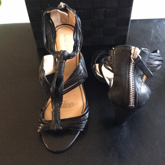 Nine West strappy black heels. Sexy and fun size 7 - Picture 3 of 4